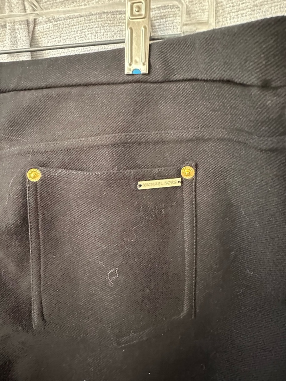Michael Kors Black Skinny Pull-On Pants with Gold Studs - Picture 4 of 4